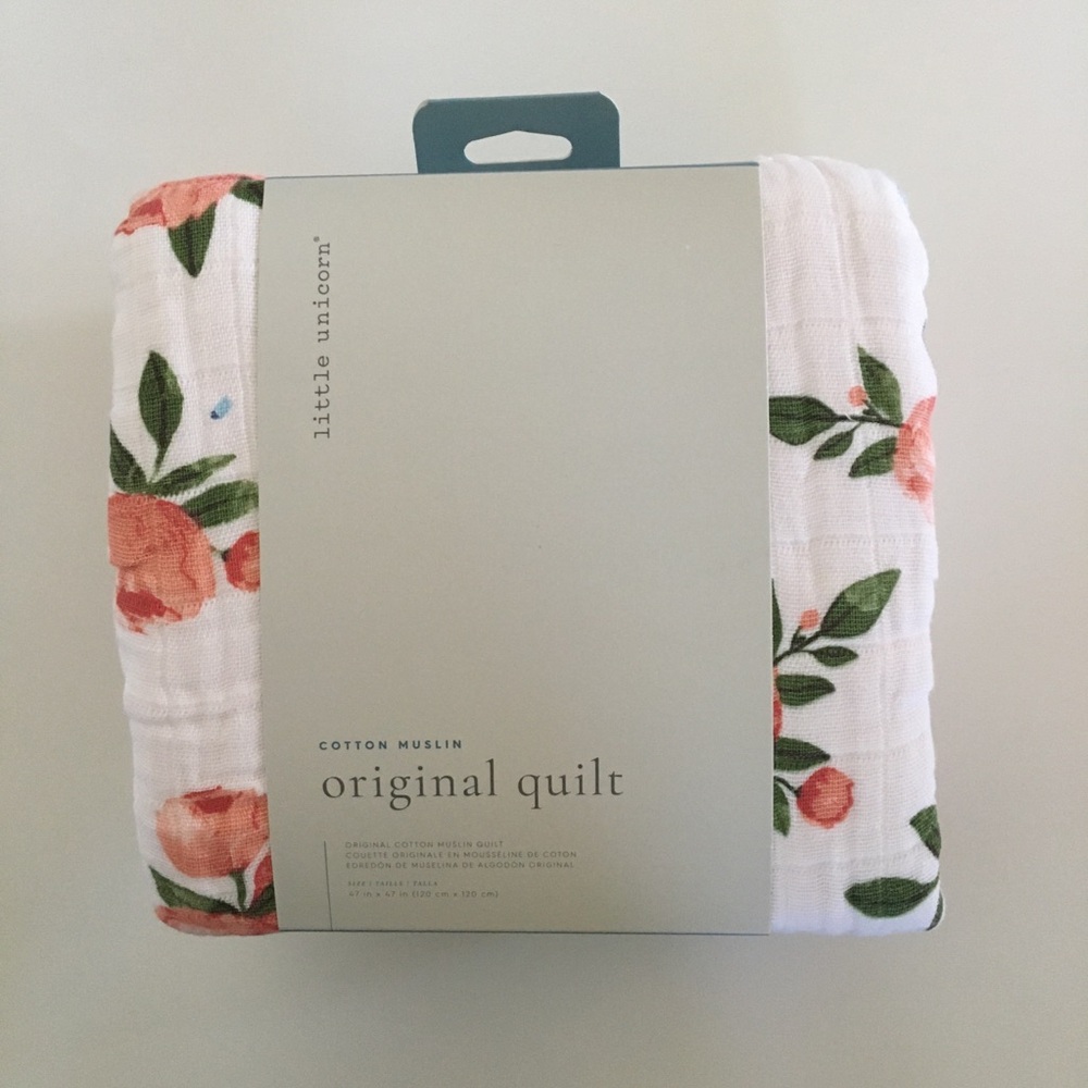 Cotton Muslin Quilt Multi Layer Baby Blanket Floral NEW | Little Unicorn